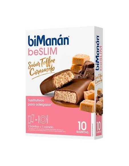 Bimanán Beslim Barritas Sabor Toffee Caramelo, 10 Barritas