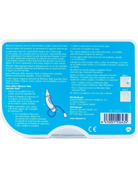 Rhinomer Narhinel Confort Aspirador Nasal, 1 Ud