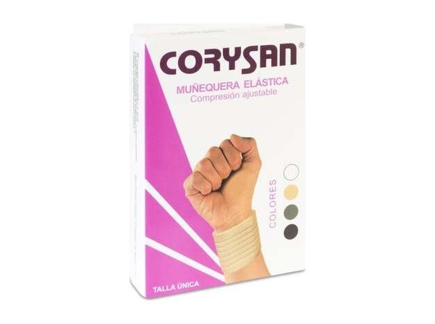 Corysan Muñequera Con Velcro Color Beige, 1 Ud