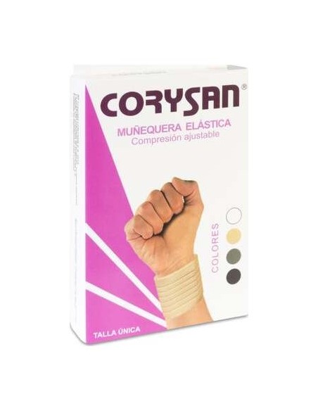 Corysan Muñequera Con Velcro Color Beige, 1 Ud