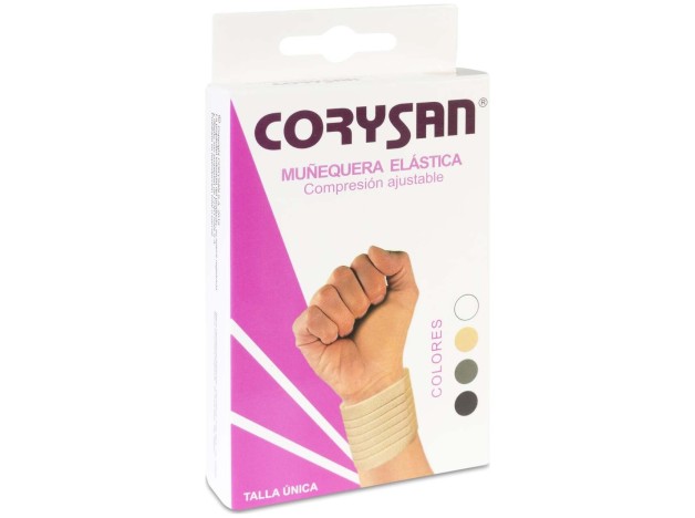 Corysan Muñequera Con Velcro Color Beige, 1 Ud
