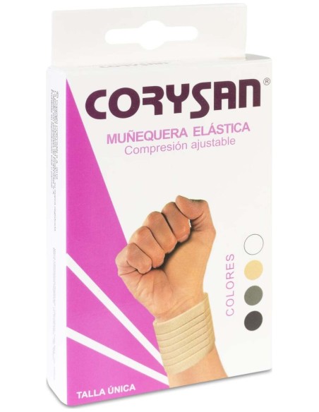 Corysan Muñequera Con Velcro Color Beige, 1 Ud