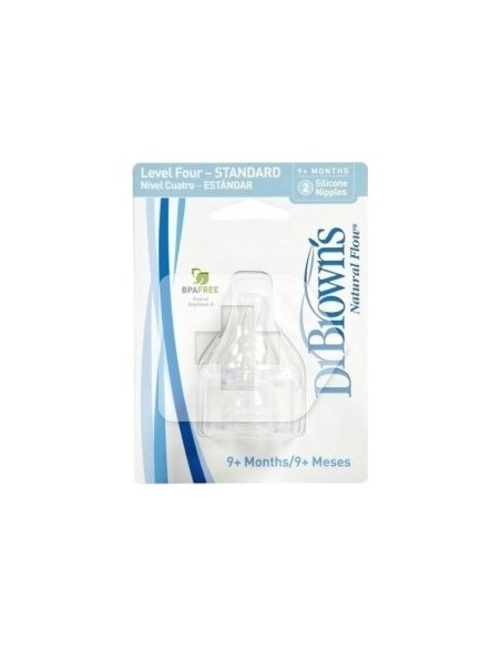 Dr. Brown'S Natural Flow Tetina Estándar Silicona Nivel 4, 2 Ud