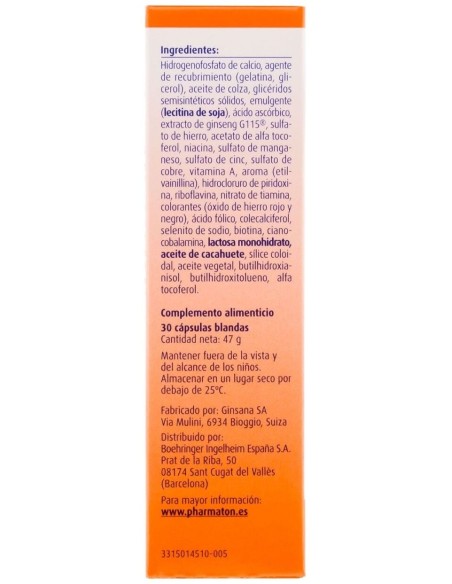 Pharmaton Complex, 30 Cápsulas
