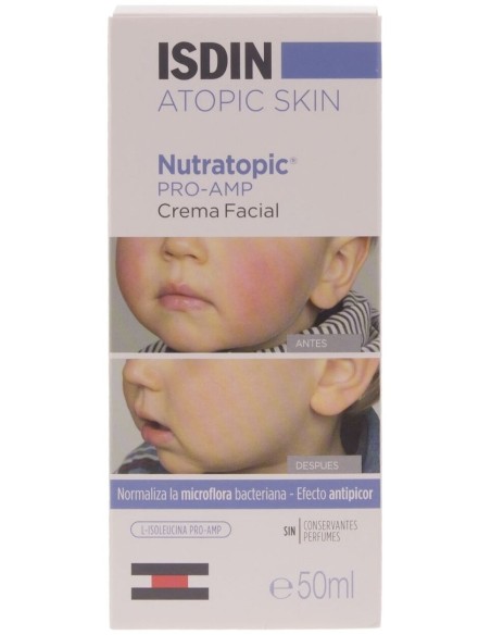 Isdin Nutratopic Pro-Amp Crema Facial Piel Atópica, 50 Ml