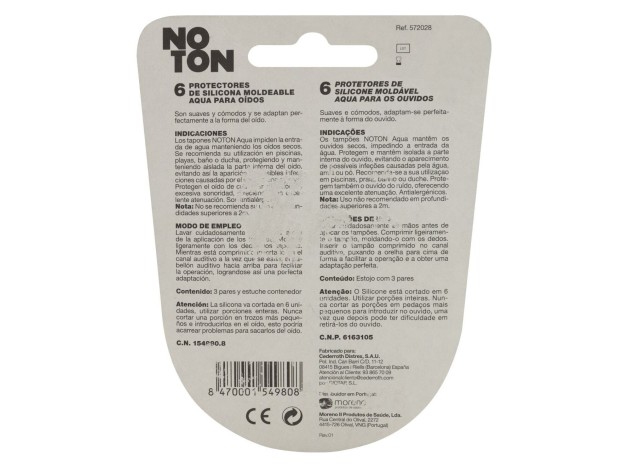 Noton Aqua Sport Tapones De Silicona Moldeable,...