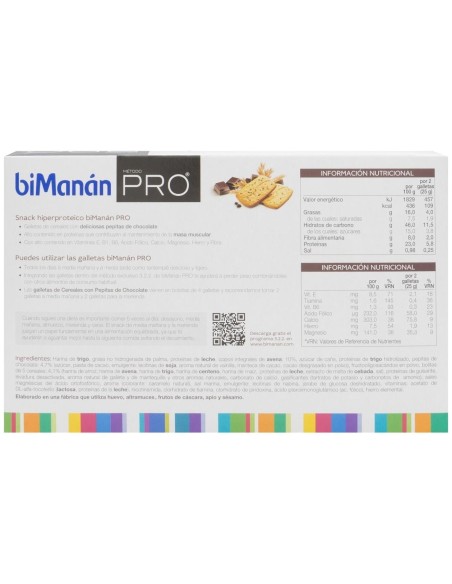 Bimanán® Befit Proteína Galletas Cereales Con Pepitas De Chocolate 16Uds