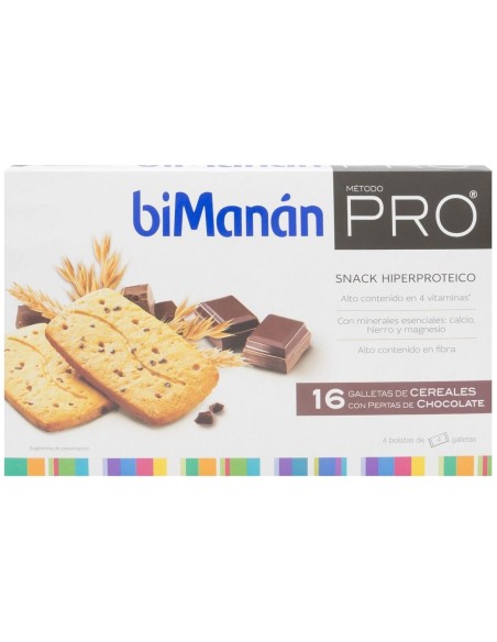 Bimanán® Befit Proteína Galletas Cereales Con Pepitas De Chocolate 16Uds