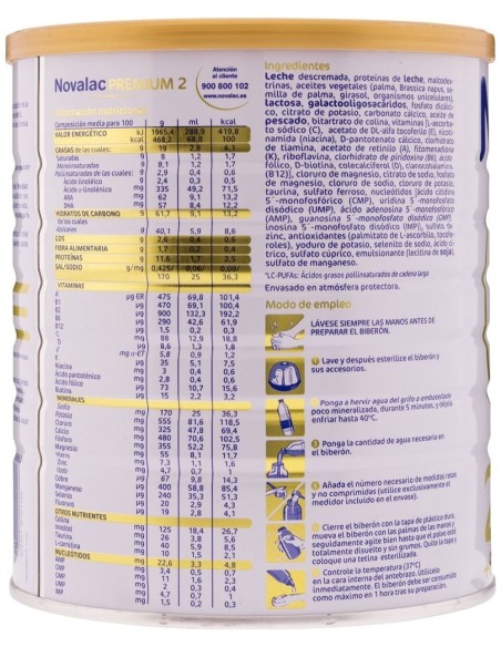 Novalac Premium 2 Leche Continuación +6M 800G