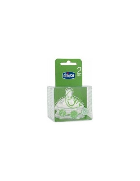 Chicco® Tetina Step Up 2 Silicona Boca Ancha Flujo Regulable 4M+ 2Uds