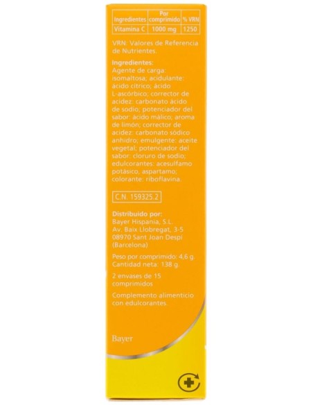 Redoxon Vitamina C Efervescente Sabor Limón, 30 Comprimidos