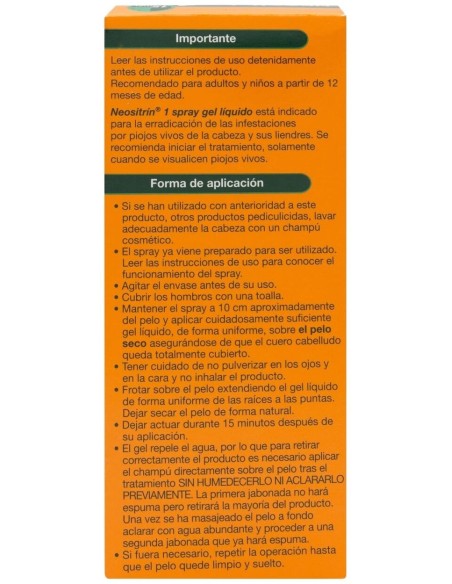 Neositrín Spray Antipiojos Gel Líquido, 100 Ml