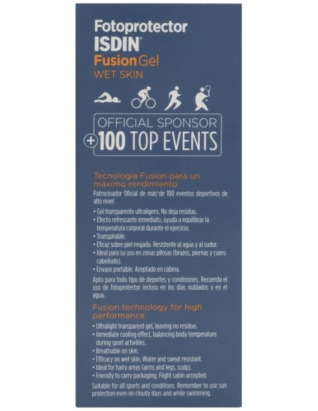 Isdin Fotoprotector Fusion Gel Sport Wet Skin Spf50 100Ml