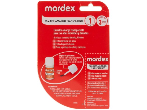 Mordex Plus Esmalte Extra Amargo Transparente 9Ml.