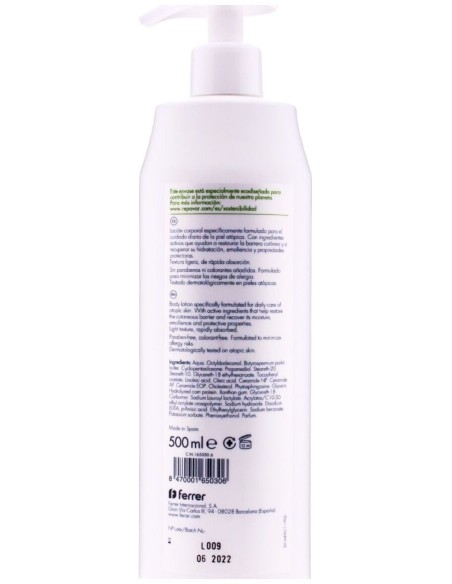 Repavar Atopic Piel Loción Corporal, 500 Ml
