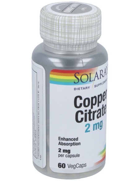 Solaray Cobre Citrato 2Mg 60Caps