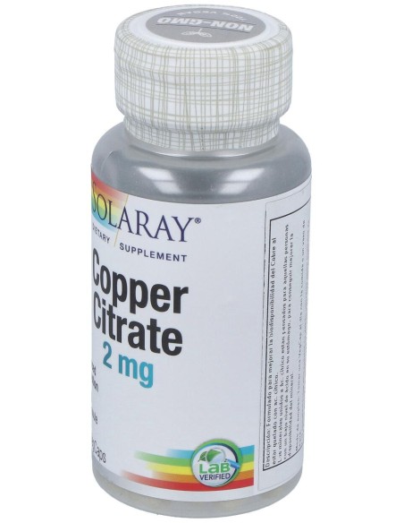 Solaray Cobre Citrato 2Mg 60Caps