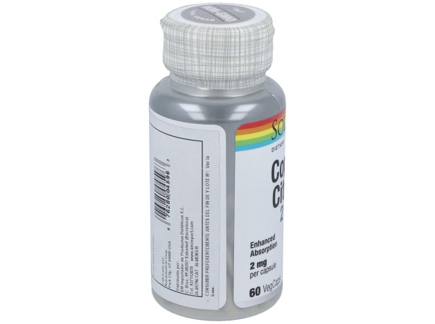 Solaray Cobre Citrato 2Mg 60Caps