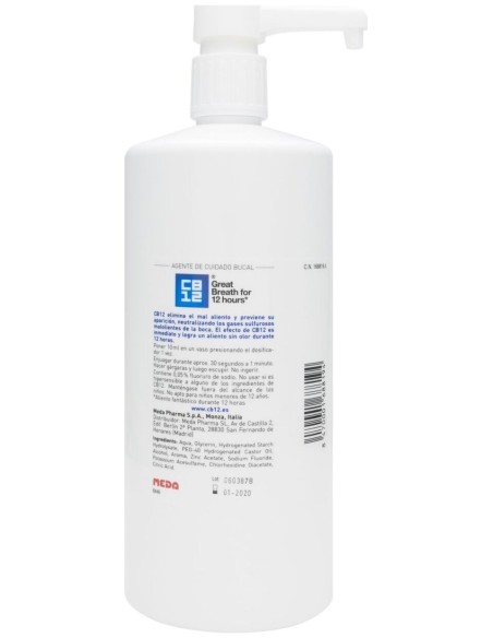 Cb12® Enjuague Bucal Sabor A Menta Sin Alcohol 1000Ml