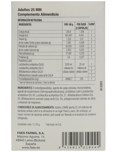Profaes4 Probióticos Adultos 25Mm 30Cáps