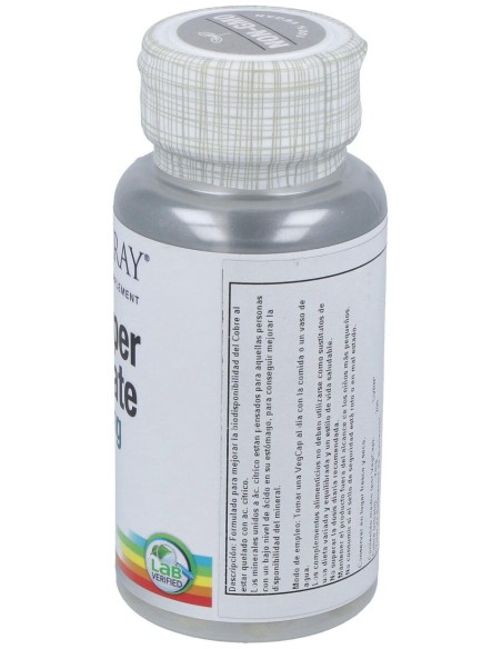 Solaray Cobre Citrato 2Mg 60Caps