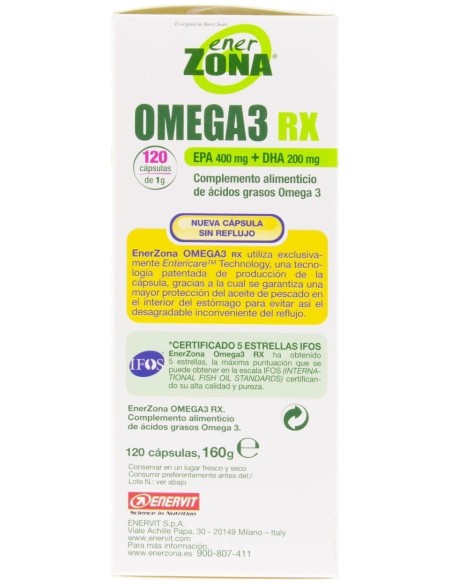 Enerzona Omega 3 Rx Aceite De Pescado 120Cáps
