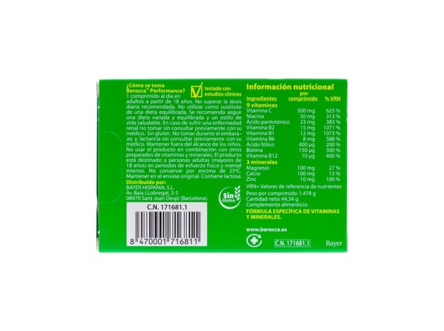 Berocca Performance, 30 Comprimidos