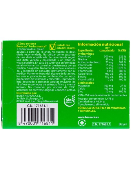 Berocca Performance, 30 Comprimidos
