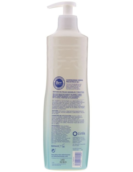 Be+ Pediatrics Gel De Baño Cuerpo/Cabello Sin Jabón, 500 Ml