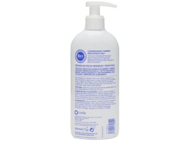 Be+ Pediatrics Champú Suave Sin Jabón, 300 Ml