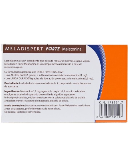 Meladispert Melatonina Forte 1,9 Mg, 60 Cápsulas