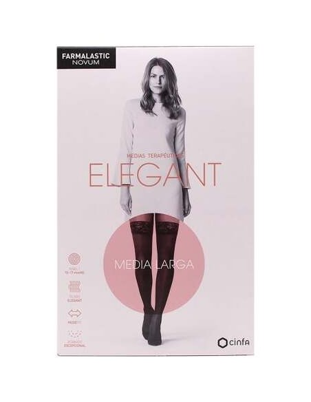 Farmalastic Novum Elegant Media Larga Compresión Ligera T4 Antracita, 1 Par