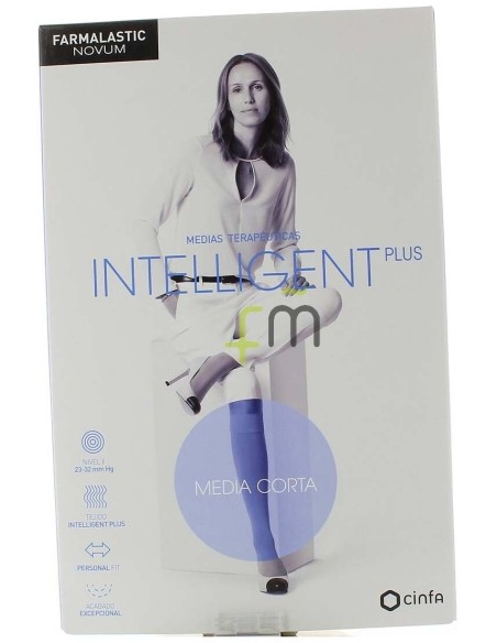 Farmalastic Novum Intelligent Media Corta Compresión Normal T5 Canela, 1 Par