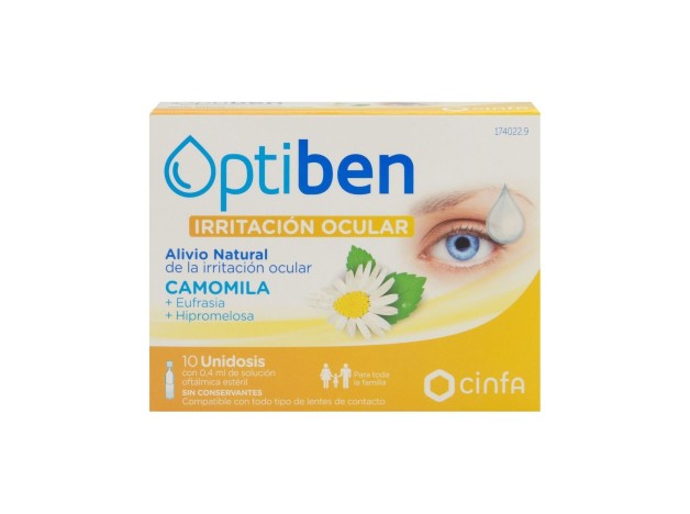 Optiben Ojos Irritados Sequedad Ocular, 10 Uds