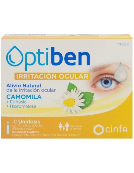 Optiben Ojos Irritados Sequedad Ocular, 10 Uds