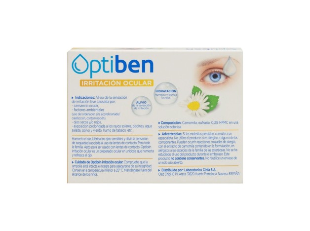 Optiben Ojos Irritados Sequedad Ocular, 10 Uds