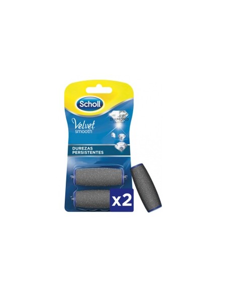 Scholl Velvet Smooth Recambio Durezas Persistentes Diamond Crystals, 2 Uds