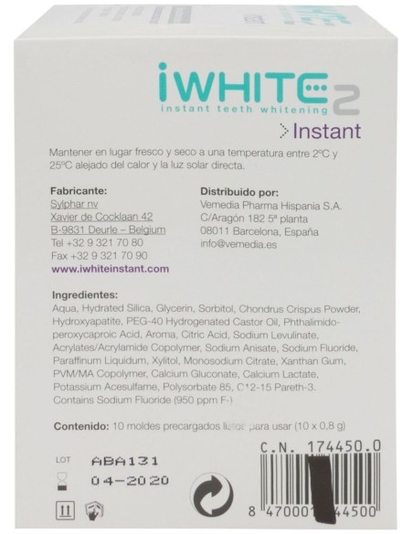 Iwhite Instant2 Kit Blanqueador 10 Moldes