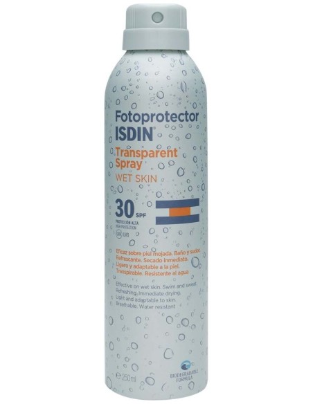 Isdin Fotoprotector Transparent Spray Wet Skin Spf 30, 250 Ml