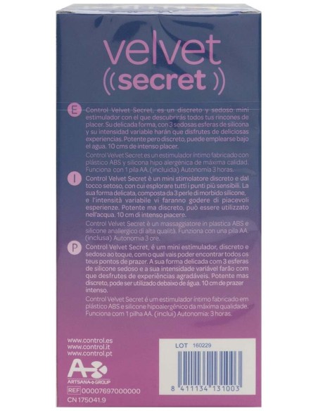 Control Velvet Secret Mini Estimulador, 1 Ud