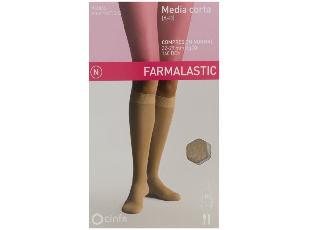 Farmalastic Media Corta Compresión Normal Beige...