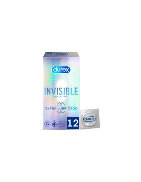 Durex Invisible Extra Lubricado Preservativos 12Uds
