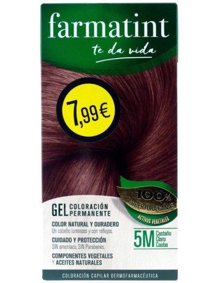 Farmatint Gel Coloración Permanente 5M-Castaño Claro Caoba 5 U