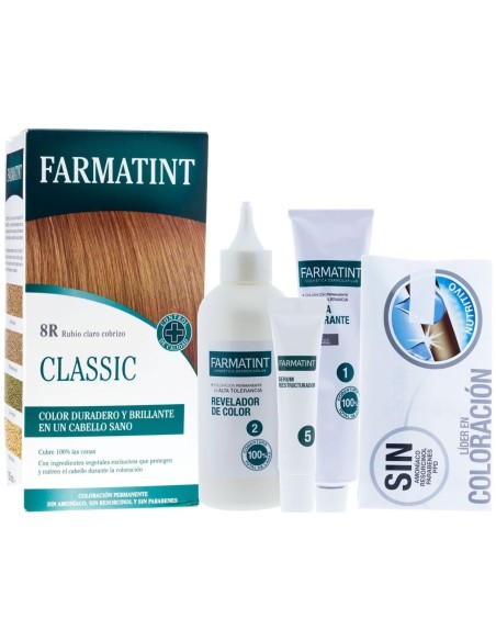 Farmatint Gel Coloración Permanente 8R-Rubio Claro Cobrizo 5 U
