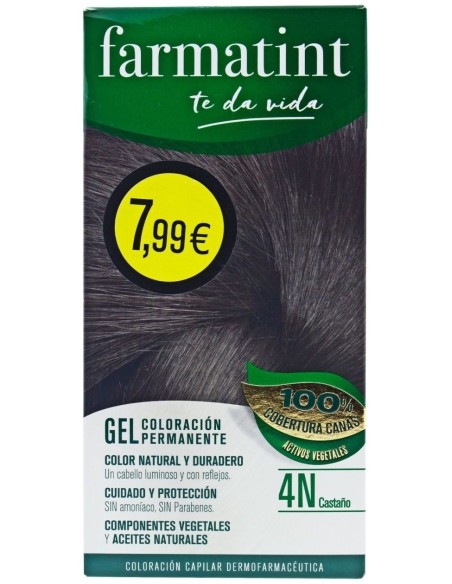 Farmatint Gel Coloración Permanente 4N-Castaño 5 U