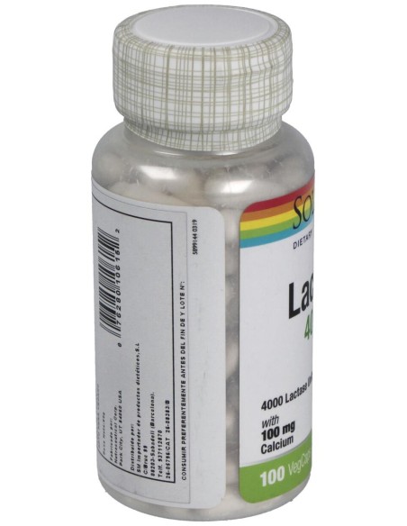 Solaray Lactase 40Mg 4000Fcc 100Caps