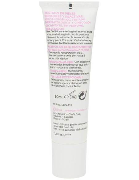 Be+ Cuidado Femenino Gel Hidratante Vaginal Interno 30Ml