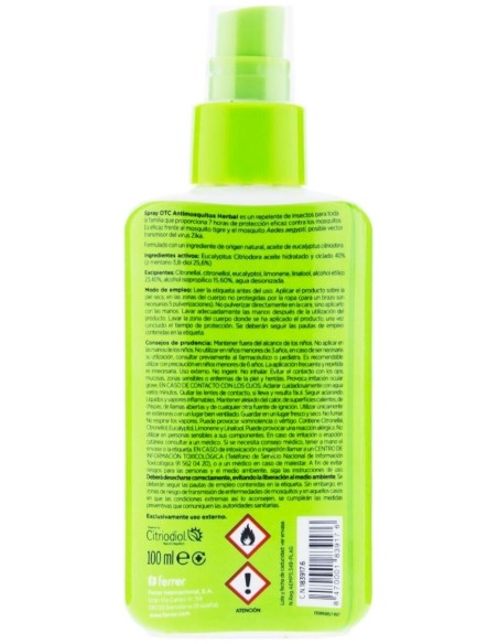 Otc Herbal Spray Repelente De Insectos 100Ml