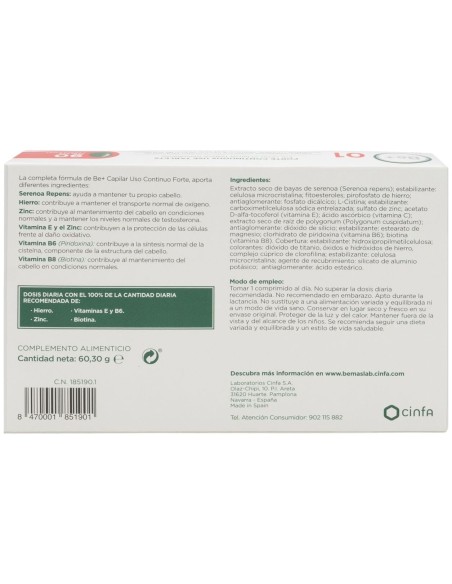 Be+ Capilar Uso Continuo Forte Comprimidos 90Comp