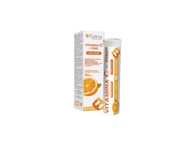 Farline Vitamina C + Zinc, 20 Comprimidos...